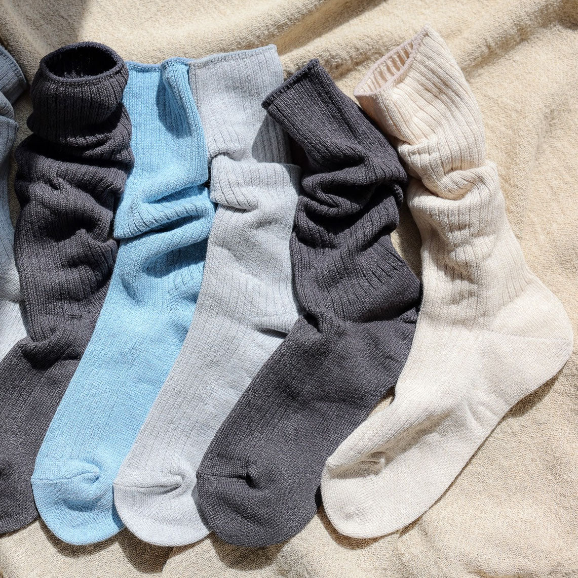 和紙のくつした|リブ(ライトグレー)