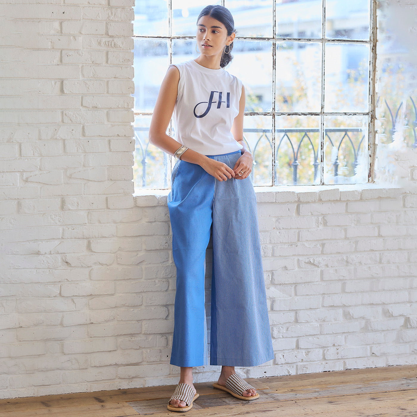 デニムストライプパンツ