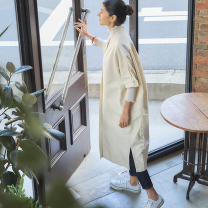 生成りリネン・シャツワンピース